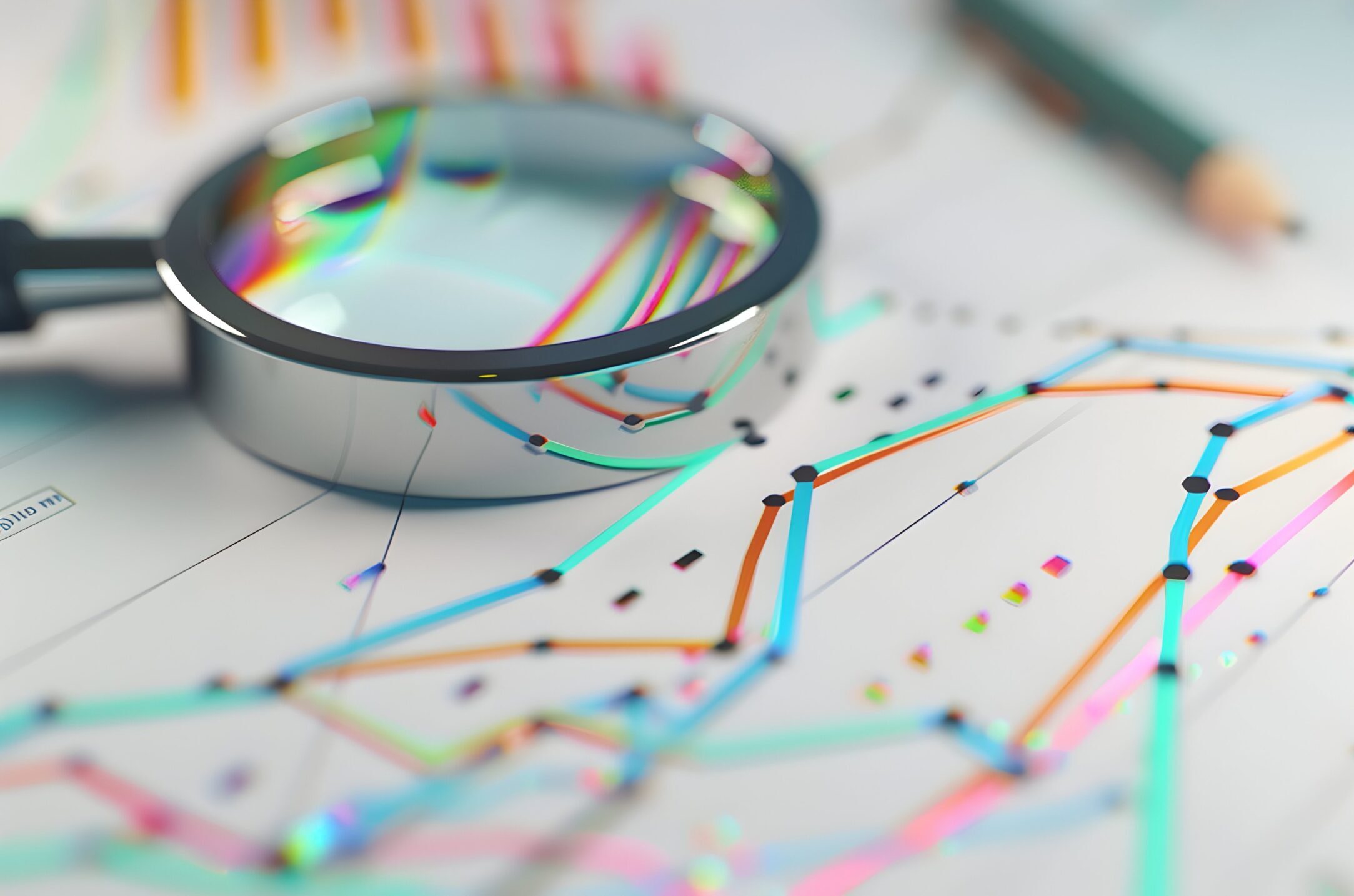 3d-icon-magnified-market-trends-abstract-pattern-with-magnifying-glass-focusing-market-trend-l
