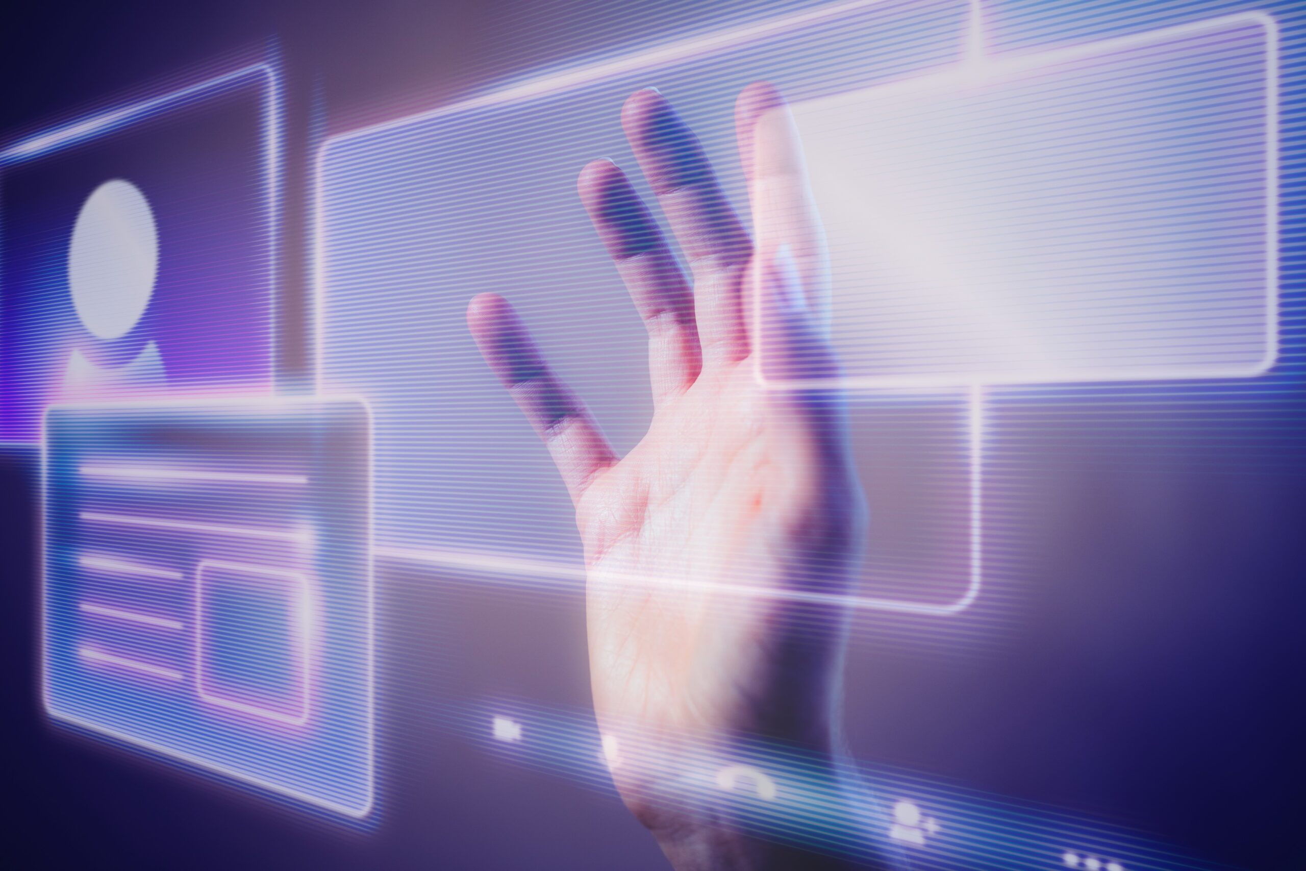 woman-touching-smart-technology-holographic-interface